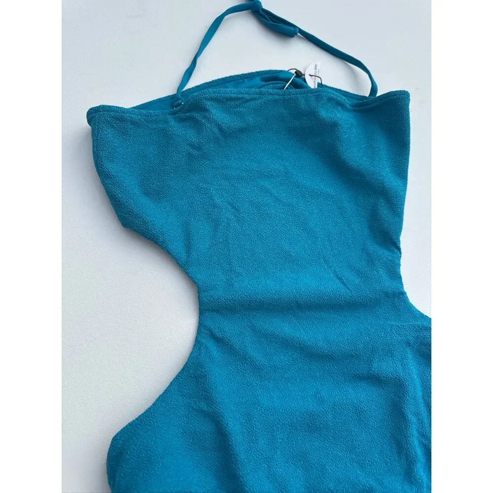 JMP The Label One-Piece Cutout Swimsuit in Teal Blue - Medium NWOT
